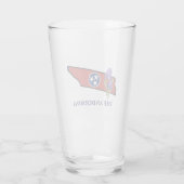 Verre Drapeau du Tennessee avec fleur d'état Iris texte  (Dos)