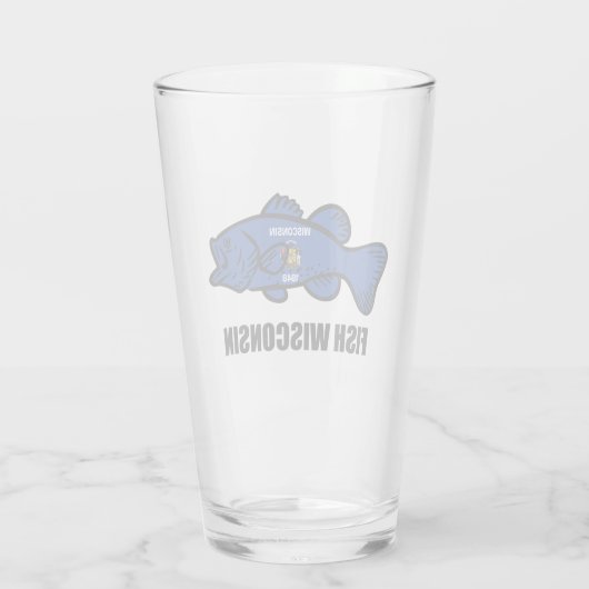 Verre Drapeau du Wisconsin de poisson (Dos)