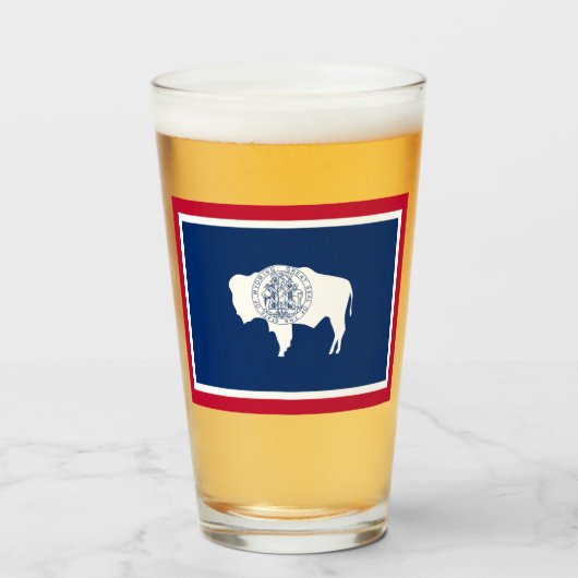 Verre Drapeau du Wyoming (Devant (rempli))