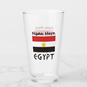 Verre Drapeau égyptien égyptien personnalisé avec nom