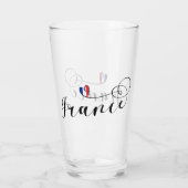 Verre Drapeau français en Coeur, France (Dos)