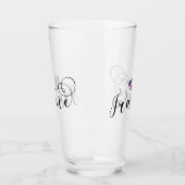 Verre Drapeau français en Coeur, France (Gauche)