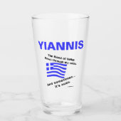 Verre Drapeau grec Hellas Sang et Ouzo Personnalisé (Devant)