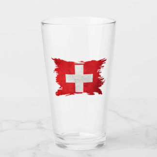 Verre Drapeau Grunge Suisse, Drapeau Suisse Brush, Drape