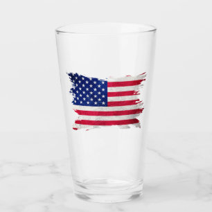 Verre Drapeau Grunge USA, Drapeau américain, Drapeau amé