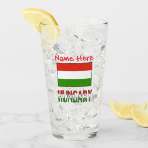 Verre Drapeau hongrois personnalisé rouge Hongrie