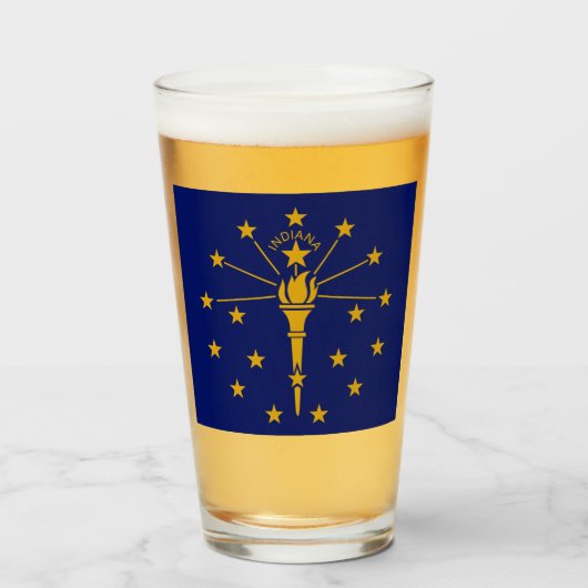VERRE DRAPEAU INDIANA (Devant (rempli))