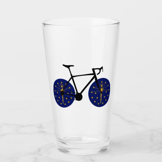 Verre Drapeau Indiana à vélo (Devant)