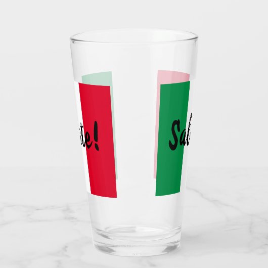 Verre Drapeau italien avec salutation (Gauche)