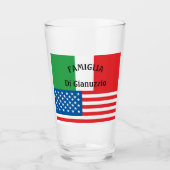 Verre Drapeau italien drapeau américain Italie American  (Devant)