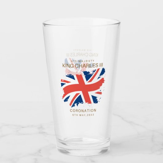 Verre Drapeau King Charles III Union Jack (Devant)