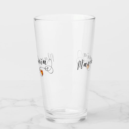 Verre Drapeau macédonien Design de coeur, Macédoine (Gauche)