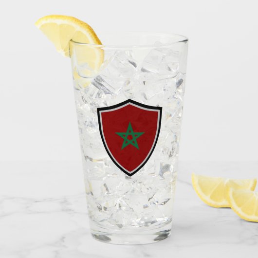 Verre drapeau marocain (Devant glace)