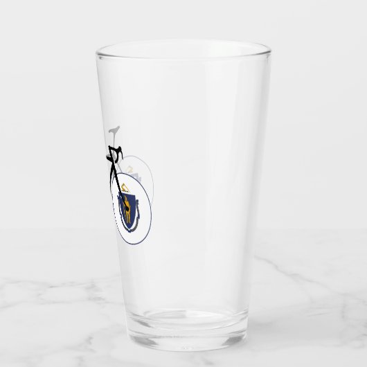 Verre Drapeau Massachusetts Cyclisme (Gauche)