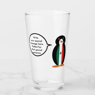 Verre Drapeau Mexicain Mme Pingouin Buvant