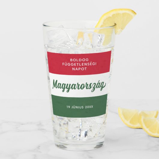 Verre Drapeau national de la fête de l'indépendance de l (Dos glace)