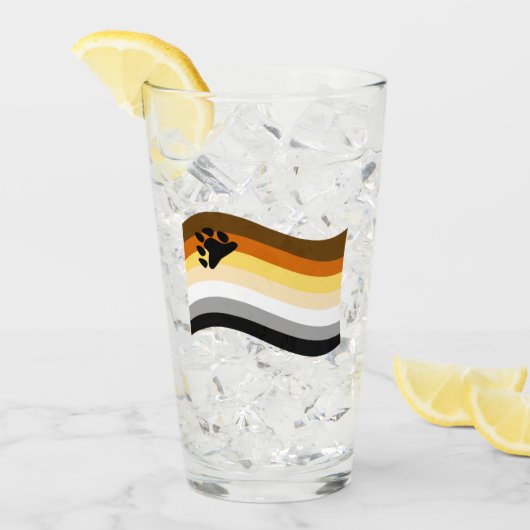 Verre Drapeau ondoyant de la fierté des ours (Devant glace)