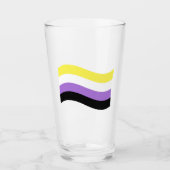 Verre Drapeau ondoyant non binaire (Devant)