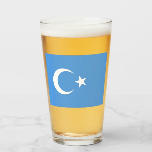 Verre Drapeau ouïghour du Turkestan oriental (Uyghurista (Devant (rempli))