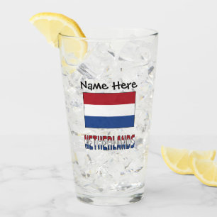 Verre Drapeau Pays-Bas et Pays-Bas Personnalisé