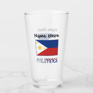 Verre Drapeau philippin et philippin personnalisé