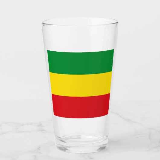 Verre Drapeau rastafari éthiopien Rasta (Devant)