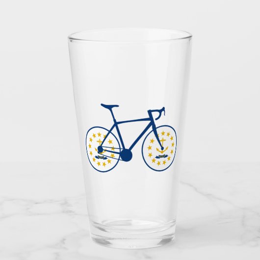 Verre Drapeau Rhode Island à vélo (Devant)