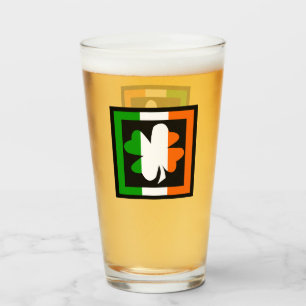 Verre Drapeau Shamrock irlandais