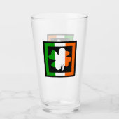 Verre Drapeau Shamrock irlandais (Devant)