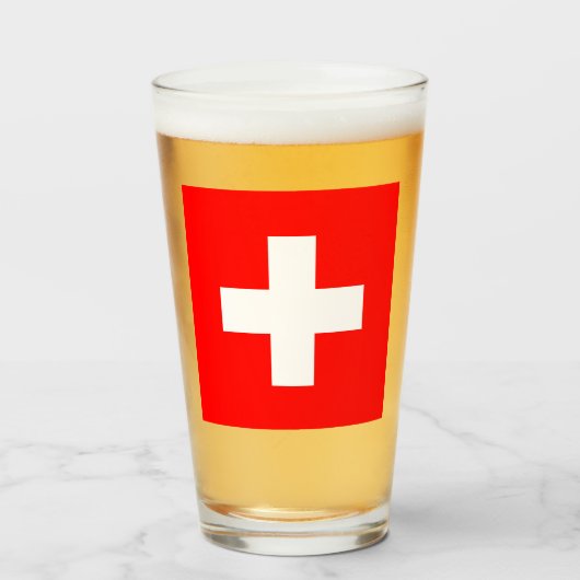 Verre Drapeau suisse (Suisse) (Devant (rempli))