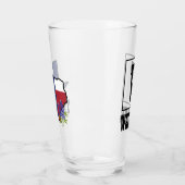 Verre Drapeau texan et bleu fleur avec nom personnalisé (Gauche)