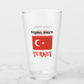 Verre Drapeau turc et Turquie Personnalisé (Dos)