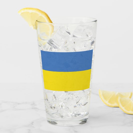 Verre Drapeau ukrainien Slava Ukraini С л а в а р У к  d (Devant glace)