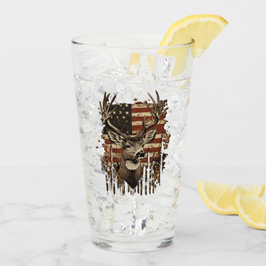 Verre Drapeau USA Saison Cerf, Buck (Dos glace)