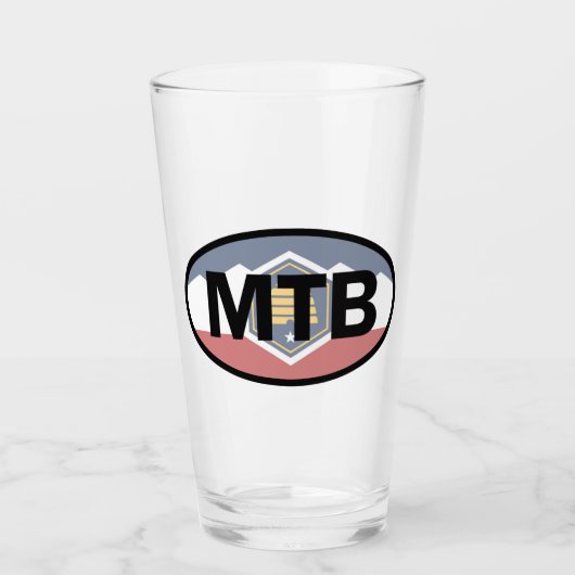 Verre Drapeau Utah Mountain Vélo Oval (Devant)