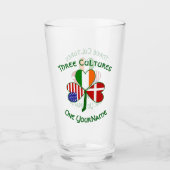 Verre Drapeaux américains irlandais danois Shamrock pers (Devant)