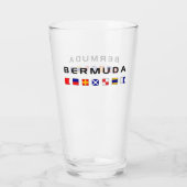 Verre Drapeaux des signaux marins des Bermudes Couleur c (Dos)