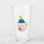Verre Dreamy Clown Dog: Smiling Bichon with Blue Hat (Devant)