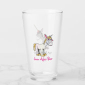 Verre Drôle âne Se transformer en licorne (Dos)