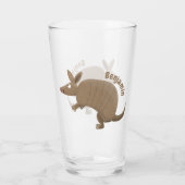 Verre Drôle armadillo joyeux dessin animé (Dos)
