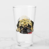 Verre drôle avec chien Carlin (Dos)