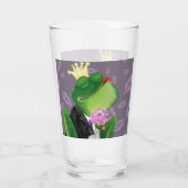 Verre drôle avec Prince de la grenouille - Baiser (Dos)