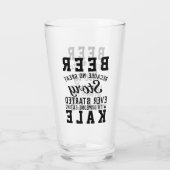 Verre Drôle bière saine contre citation Humour Kale vert (Dos)