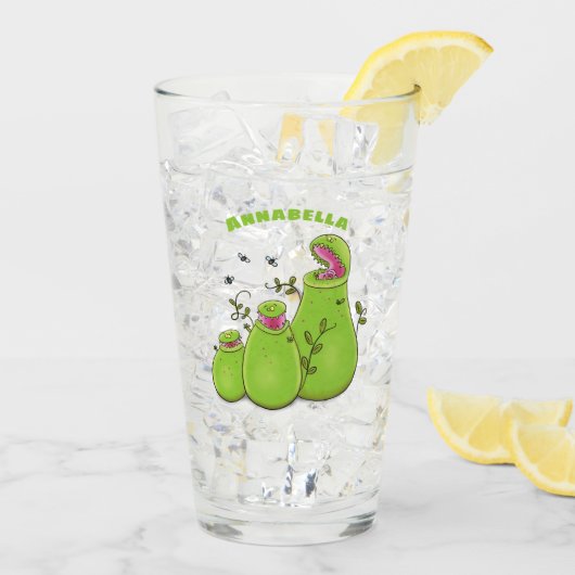 Verre Drôle carnivore carnivore carnivore plante dessin  (Dos glace)