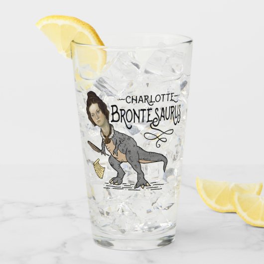 Verre Drôle Charlotte Bronte Saurus Dinosaur Lecteur de (Devant glace)