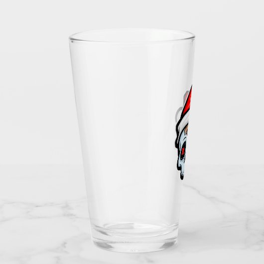 Verre Drôle crâne de Noël, style de dessin (Droite)