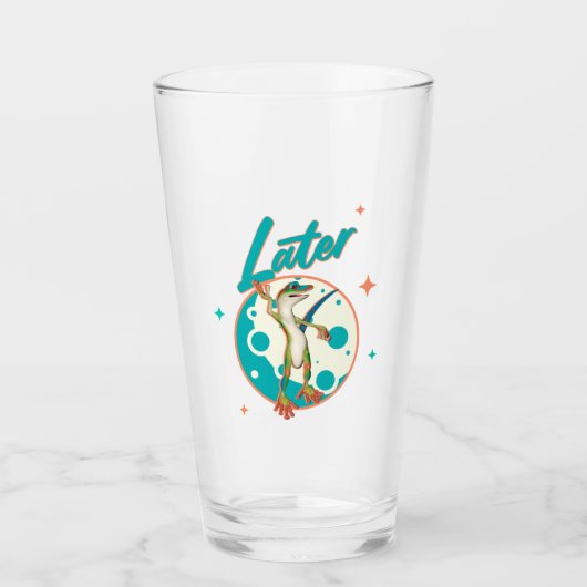 Verre Drôle de Gecko Plus Tard Humour de Procrastination (Devant)