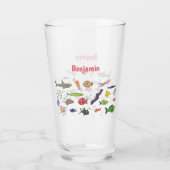 Verre Drôle des créatures marines dessin motif (Dos)