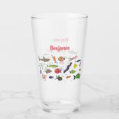 Verre Drôle des créatures marines dessin motif (Devant)