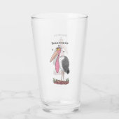 Verre Drôle dessin animé de cigogne en marabou (Dos)